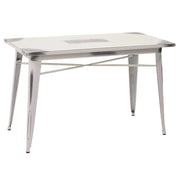 Tavolo bristol stile industriale con piano bianco antico h76 cm
