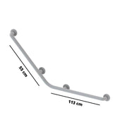 Corrimano angolare di sicurezza 113x55 cm. per disabili colore bianco