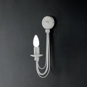 Applique in ferro Bianco shabby una luce 18x h38 cm