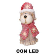 Cane resina led cappello rosso cm22x19,5h40