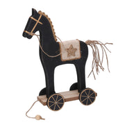 Cavallo legno con ruote nero cm12,5x8h22,5
