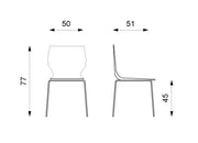 4x Sedia in Polipropilene 50cm x 51cm H. 77cm