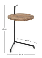 Tavolino legno e acciaio Walton  cm 38 x 44x 63 h