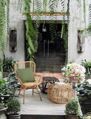 Tavolino Pouf per esterno in rattan Marrone DORADAL diametro 65x h44 cm