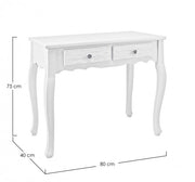 Mobile consolle 2 cassetti legno bianco Blanc cm 80 x 40 x 75