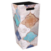 Rectangular morocco blue eco-leather 1-2 umbrella stand cm25x25h53