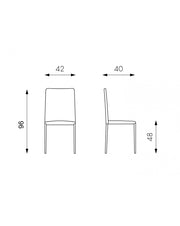 4x Sedia in similpelle  e metallo tortora Cleo STS