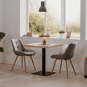 Tavolo Quadrato 70x70x75 h cm piano rovere e base nera EFFEZ