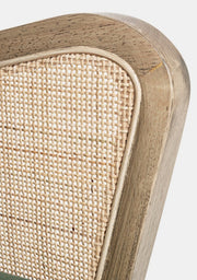 Poltrona vintage legno velluto verde Virna