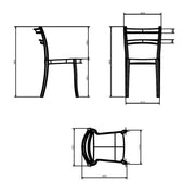 Sedia Samara in Polipropilene Tortora con Schienale a 2 Fasce Orizzontali