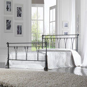 Letto in ferro matrimoniale con pediera Nero PASTORALE 175x216x h116 cm