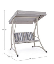 Dondolo in acciaio due posti Avorio GRELY 145x120x h185 cm