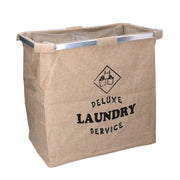 Cestone tessuto sacco beige doppio pieghevole cm 54x34,5h50,5