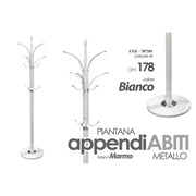 Appendiabiti metallo bianco con base marmo cm 178