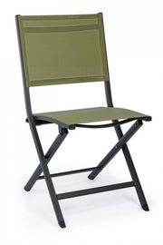 Sedia per esterno in alluminio Antracite Verde ELIN 47x57x h88 cm
