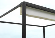 Gazebo pergola alluminio Milwaukee nero c/telo elettrico 3x3x2,5h m