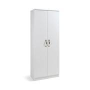 Armadio scarpiera bianco mobile due ante multiuso 6 ripiani cm182x71x38