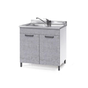 Sottolavello per cucina grigio cemento 2 ante Cm 80x50xH 85