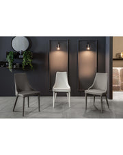 4x Sedia in similpelle Myriam grigio chiaro STS