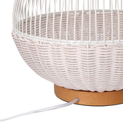 White rattan lamp with cmø30,5h29,5 base
