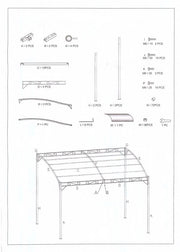 Gazebo in acciaio 2,5x3x2,5/2h m