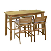 Sgabello legno con cuscini giardino cm 44 x 53 x h 64/85