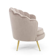 Poltrona retro in velluto grigio chiaro modello pavone