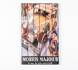 Stampa su legno con tela multicolor 60x100 cm