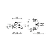 Miscelatore cromato per vasca Bologna