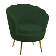 Poltrona velluto tulipan verde cm 73x72h77
