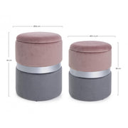 Set due pouf moderni apribili grigio rosa grigio