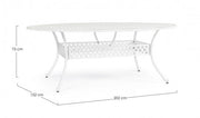 Tavolo arredo giardino alluminio ovale bianco Ivrea cm 148x201