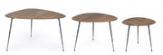 Set 3 tavolino boscage in legno stile industriale