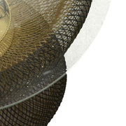 Tavolino metallo nero con lampada tondocmø51h45