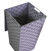 Cestone poliestere grigio foderato quadro cm33x33h53