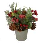 Red plastic artificial plant cm18x18h28