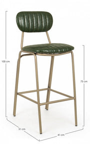 Sgabello vintage bar Addy verde scuro 41x51x100h cm