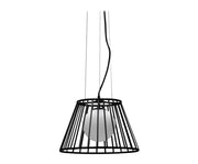 Lampada a sospesione in metallo con paralume nero D25/35xD20/35x120h cm