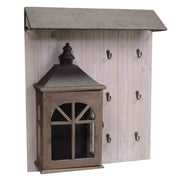 Appendino legno con lanterna marrone cm 65 x 55,5 x h 15,5