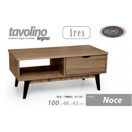 Tavolino salotto noce nero cm 100x 48 x 43 h con cassetto