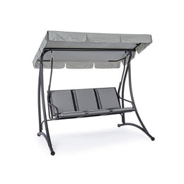 Dondolo in acciaio tre posti Antracite GRELY 190x120x h185 cm
