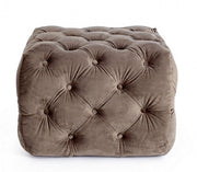 Pouf in velluto tortora EVAN S 62x62x h46 cm
