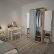 Guardaroba rovere con ante ed appendiabito da cabina o da camera