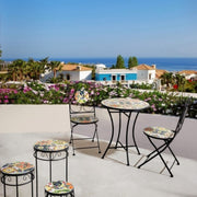 Sedia da giardino esterno in acciaio con ceramica pieghevole iperbriko