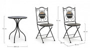 Set da giardino tavolo e 2 sedie con decori in ceramica Huston
