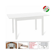 Tavolo pranzo allungabile Bianco Frassinato in legno nobilitato cm 80x120/160