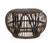 Tavolino Pouf per esterno in rattan Marrone DORADAL diametro 65x h44 cm
