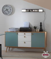 Lampada da tavolo in metallo bianco 80x10h cm