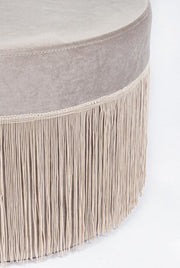 Pouf Leilani effetto velluto grigio chiaro D45 cm