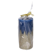 Candela paraffina oro azzurro cm ø6,8h15